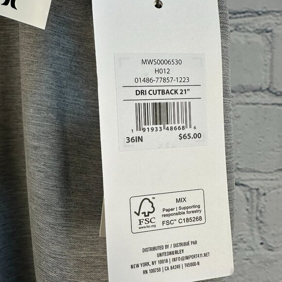 Hurley Men's H2O Dri Cutback 21" Outseam Hybrid Swim Board WalkShorts, Wolf Grey - Picture 8 of 15